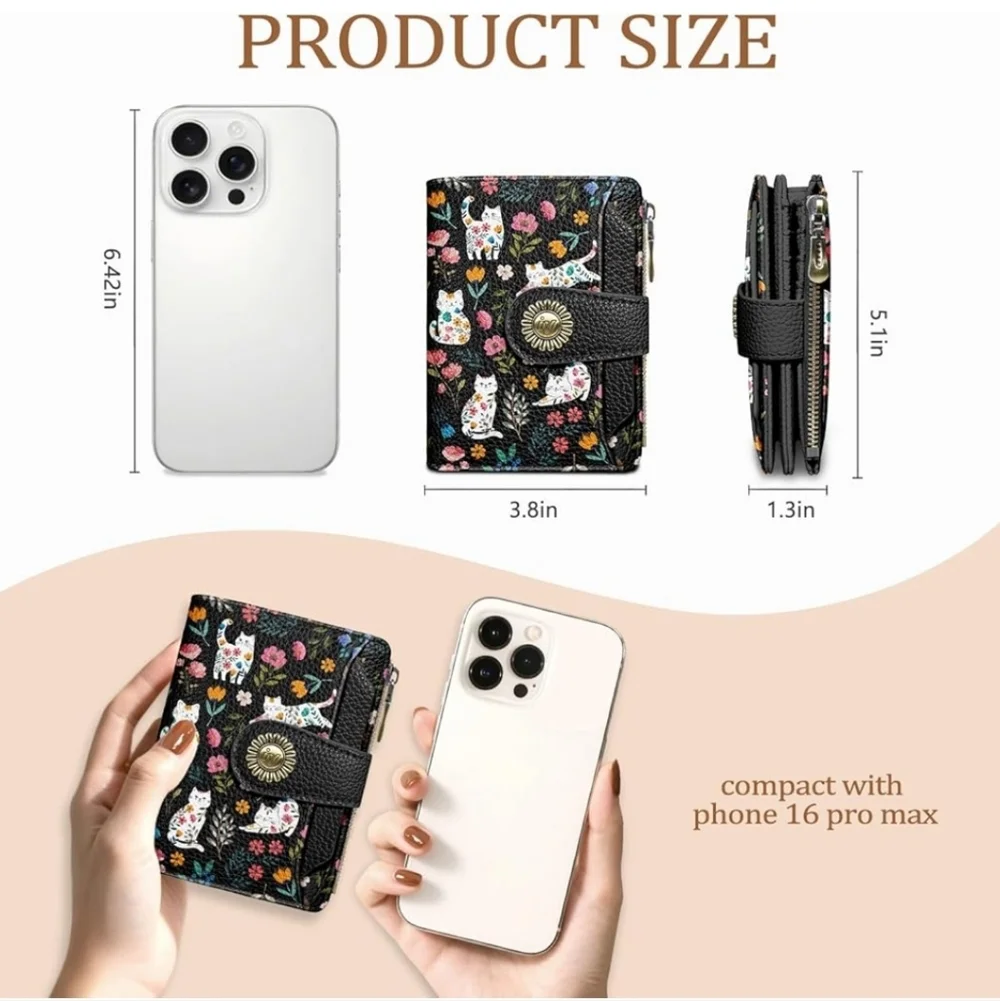 Floral Cat Print Wallet
